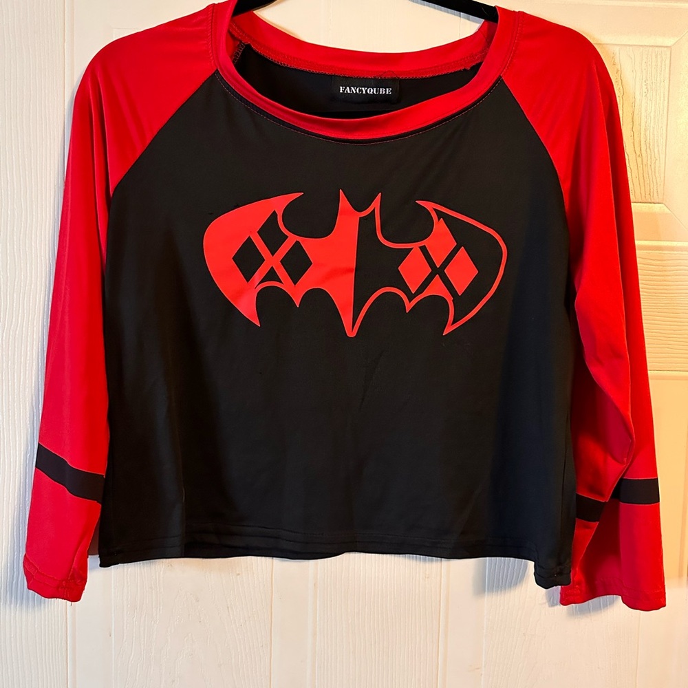 Fangclub Red and Black Bat Logo Top